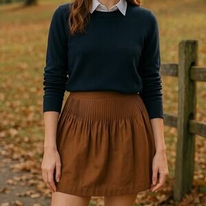 Anthropologie The Korner Brown Mini Skirt Size Small